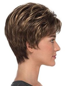 Short Blonde Pixie Cut, Wispy Hair, Brown With Blonde Highlights, Short Hairstyles For Thick Hair, Short Hair Styles For Round Faces, Pixie Cut Wig, Short Bob Haircuts, Short Pixie Haircuts, Short Pixie Cut