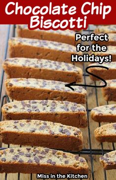 chocolate chip biscotti perfect for the holidays miss in the kitchen