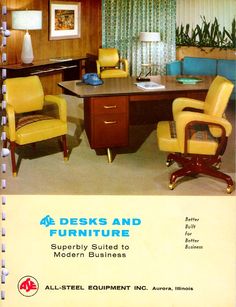 an advertisement for the desk and furniture company