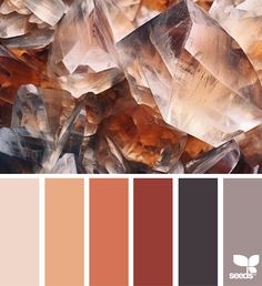 the color palette is brown, orange and pink with lots of different shades to choose from