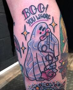 Bean Tattoo, Floral Witch, Fuzzy Dice, Favorite Tattoos, Sharpie Tattoos, Ghost Tattoo, Tattoos Geometric, Doodle Tattoo, Spooky Tattoos