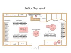 the floor plan for fashion shop layout