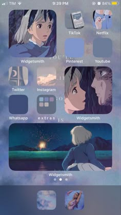 an iphone screen with anime characters on it and the text that says, i love you