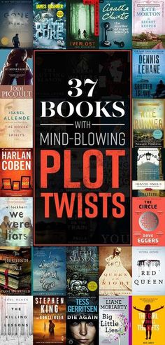 the cover of 37 books with plot twists