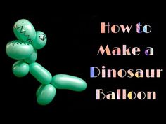 an inflatable dinosaur balloon is shown with the words how to make a dinosaur balloon