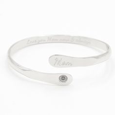 The best bracelet for your mother, engraved with Love you Mom now & always. Add a precious, heartfelt keepsake to mom’s already sparkling jewelry collection—this gorgeous engraved bracelet! This sentimental stunner is a symbol of your never-ending love for the most important woman in your life. Featuring an intricate design to express your commitment and gratitude for your mother, it’s sure to be something she will treasure forever. Comfortable to wear Adjustable 9-inch Cuff Bracelet Width .4 In Bracelet For Mom, Mom Bracelet, Sparkling Jewelry, Mom Love, Moms Bracelet, Sparkle Jewelry, Engraved Bracelet, Love You Mom, Intricate Design