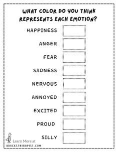 the words that describe what color do you think? are in this printable worksheet