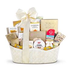 a white basket filled with lots of different types of food