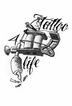 an ink drawing of a coffee pot with the words volta life written in black and white