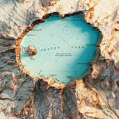 an aerial view of a lake surrounded by mountains and lakes in the middle of nowhere