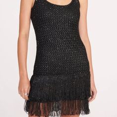 Black Mini Dress With Fringe Black Party Mini Dress With Tassels, Glamorous Black Mini Dress With Fringe, Black Summer Dress With Beaded Fringe, Black Sleeveless Mini Dress With Fringe, Cocktail V-neck Mini Dress With Fringe, Black Mini, Mini Black Dress, Black Color, Black Dress