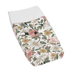 a baby sleeping bag with flowers on it