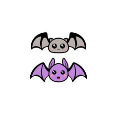 two bats with different shapes and colors on them, one is purple and the other is gray