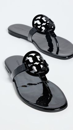 Tory Burch Miller Soft Sandal | Shopbop Tony Burch Sandals, Tory Burch Sandals Outfit, Tory Burch Sandals Black, Black Tory Burch Sandals, Miller Sandals Tory Burch, Pretty Sneakers, Tori Burch, Knee Boots Outfit, Soft Sandals