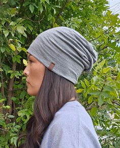 "This striped heather grey beanie is made of a incredibly soft, durable and long-lasting bamboo cotton. It's a slouchy fit.  A large is a good average adult size. Fabric is pre shrunk. If unsure of size feel free to message me.  Unstretched measurement of each hat around head.  For example I have a 21\" head, I wear a large and its a comfy fit.  XS: 17\" - Toddler Small: 18\" - Child  Medium: 19\" - Adult Large: 21\" - Large Adult XL: 23\" - XL Adult XXL: 25\" - XXL Adult" Casual Slouchy Bonnet, Gray Warm Hats In One Size, Warm Gray Bonnet One Size Fits Most, Gray Warm Hats One Size, Casual Solid Color Bonnet, One Size, Warm Gray Hat One Size, Warm Gray Bonnet Cap, Casual Solid Color Bonnet, Gray Warm One-size Hats