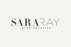 the logo for sara ray interiordesign, which has been designed to look like it is