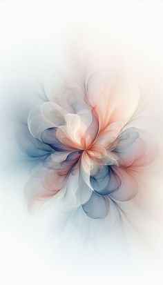 an abstract flower with white and pink petals