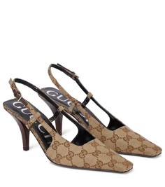 Gucci - GG slingback pumps | Mytheresa Spring Shoes Women, Gucci Pumps, Gucci Heels, Tapered Square, Slingback Pump, Gucci Shoes, High Heel Pumps, Beautiful Shoes, Pump Shoes