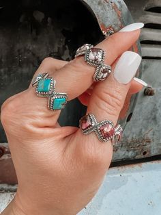 Diamond in Your Eyes Ring | PRE-ORDER NOW OPEN-Rings-Krush Kandy, Women's Online Fashion Boutique Located in Phoenix, Arizona (Scottsdale Area) Sterling Silver Stone Rings, Silver Stone Ring, Eyes Ring, Turquoise Western, Western Accessories, Western Wedding, Kandy, Sterling Jewelry, Real Stone