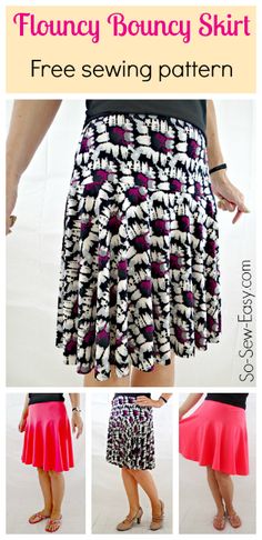 the free sewing pattern for this skirt is easy to sew