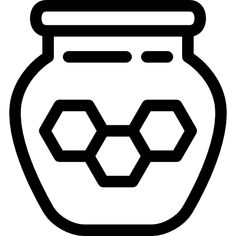 a black and white honey jar icon