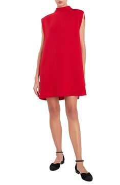 English Factory Mock Neck Sleeveless Shift Dress | Nordstrom English Factory, Sleeveless Shift Dress, Dress Cuts, High Low Hem, Nordstrom Dresses, Shift Dress, Mock Neck, High & Low, High Low