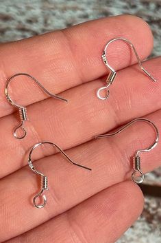 Earring Hook, Hypoallergenic Earrings, Earring Hooks, Light Weight Earrings, Silver Earring, Earring Backs, Flat Surface, Ear Wires, Jewelry Supplies