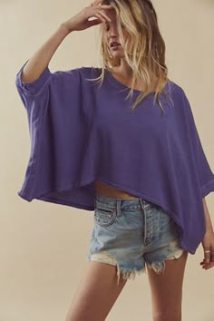 We The Free CC Tee | Free People Boho Tops For Women Free People, We The Free Cc Tee, Flowy Shirts, Peach Nectar, Gender Fluid Fashion, Draped Sleeves, People Clothes, Free People Clothing, Cute Preppy Outfits