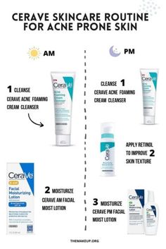 Cetaphil Acne Skincare Routine, Skin Care Routine Cera Ve, Skincare Routine Cera Ve, Cetaphil Skincare Routine For Acne, Best Acne Routine Skincare, Cerave Skincare Before And After, Cerave Skincare Routine Combination Skin, Skin Care Cerave Acne, Cera Ve For Acne