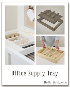 office supply trays are organized and ready to be used as storage for small items