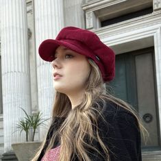 Our new CRAGGI Baker Boy Cap is made from a fabulous Red Cord fabric with a matching lining inside to prevent any scratching.The elasticated fitting will help you brave the wind and makes it one size fits all. This hat is a perfect fashion accessory for a day around town,holidays,Festivals and nights out with friends. Whether you're on Campus ,outdoors walking or running errands it's the perfect cap to match with your outfits. This cap is size 56-60cm with an elasticated back for a perfect fit. The Peak protects the eyes and face from the sun and rain. Matching inner lining. Subscribe at www.craggi.com for our latest news and offers. Red Flat Cap Beret For Fall, Adjustable Red Winter Beret, Red Adjustable Winter Beret, Red Flat Cap For Fall, Casual Red Beret For Winter, Casual Red Winter Beret, Red Baseball Cap For Winter, Red Winter Baseball Cap For Outdoor, Red Cotton Hat For Fall