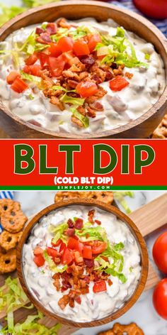 Looking for the best football appetizer? This BLT Dip comes together with just four ingredients! This homemade dip makes a great addition to your Gameday appetizer recipes or Superbowl menu. Save this pin for later! Four Ingredient Olive Dip, Easy Blt Dip, Dip Appetizers Cold, Cold Pizza Dip, Best Football Dip Ever, Light Dips And Appetizers, Few Ingredient Appetizers, Appetizer For Work Potluck, Health Dips Recipes