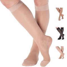 PRICES MAY VARY. GRADUATED COMPRESSION - Offers 20-30 mmHg support to alleviate swelling and manage varicose veins, ideal for everyday wear. VERSATILE USE - Perfect for travel, flights, and sports, providing comfort and support wherever you go. DETAILED SIZE CHART - Includes comprehensive sizing up to 6XL, with calf and ankle measurements for a perfect fit. REINFORCED DESIGN - Features a strong heel and toe for enhanced durability and long-lasting wear. STAY-UP DESIGN - These compression socks a Compression Stockings Fashion, Swollen Ankles, Womens Compression Socks, Compression Clothing, Swollen Legs, Compression Stockings, Women Nurse, Socks For Women, Compression Socks