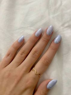 Light blue acrylic nails One Color Winter Nails, Blue Slate Nails, Hoco Nail Ideas Blue Dress, Bridal Nails Something Blue, Ashy Blue Nails, Blue Reverse French Nails, Nails To Go With A Light Blue Dress, Nails For Blue Hoco Dress, Light Blue Engagement Nails