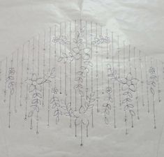 an embroidered piece of cloth with flowers on it