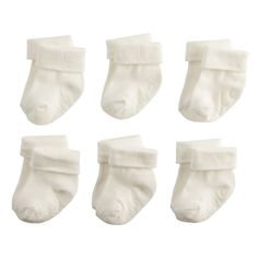 Sometimes you can't beat a classic, and this 6-pack of white foldover cuff baby and toddler socks from Jumping Beans is the perfect refresh for your little one's basics wardrobe.  Includes 6 pairs of socks Foldover cuffs No-slip bottomsFABRIC & CARE Cotton, polyester, spandex, rubber Machine wash Imported Size: 2T-4T. Gender: unisex. Pattern: Solid. Baby Essentials, Basics Wardrobe, Toddler Socks, Jumping Beans, Baby And Toddler, Wardrobe Basics, 6 Packs, Socks And Hosiery, 6 Pack