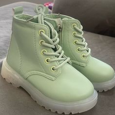 Brand New! Never Worn Before! Sizes Were Bought In Hopes Of Starting A Little Girl’s Clothing Boutique That Never Got Off The Ground. **All Items Will Ship Same Day If Purchased Before 3pm Est** Light Green Boots, Girl Boots, Green Boots, Cute Boots, Gym Clothes, Oc Ideas, Girls Boots, Clothing Boutique, Gym Outfit