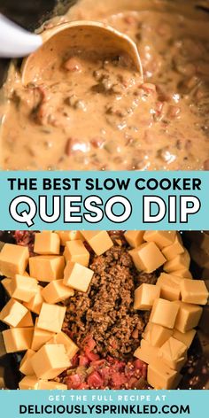 Don't miss out on the BEST slow cooker queso dip! Creamy and hearty, this crockpot cheese dip with ground beef and Rotel is such a delicious snack recipe. It's also an easy appetizer for a party! Slow Cooker Queso Dip, Beef Queso Dip, Queso Dip Crockpot, Slow Cooker Queso, Cheese Dip Crock Pot, Queso Dip Recipe, Beef Dip, Recipes Slow Cooker, Crock Pot Dips