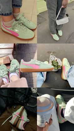 #pumashoes #outfits #shoes #collage Green Puma Shoes, Puma Shoes Outfit, Shoes Collage, Plus Size Aesthetic Outfits, Bunny Fashion, Green Sneakers