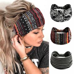 PRICES MAY VARY. ❤High-Quality Material:Boho Hair Accessories Is Made Of Polyester And Spandex, Soft And Elastic, Super Durable Material, Sweat-Wicking, Quick-Drying, Breathable, Comfortable To Wear, Washable. ❤Perfect Size: Bohemia Headband or Knot Hairband Are 24cm/9.45in In Length, 14cm/5.5in In Width, Elastic Headbands Which Can Hold The Hair In Place Even During High-Intensity Exercise And Sports, Whether It Is Suitable For Children Or Adults, Very Comfortable To Wear ❤Fashion Head bands for women Design: The Exquisite And Lovely Bohemian Print Headband Makes You More Fashionable And Elegant. There Are 4 Different Designs And Colors For You To Choose To Match Different Clothes. The Hair Band Can Be Used In Many Occasions, Suitable For All Seasons ❤Boho wrap headband for Women Suit for Soccer Headbands, Beach Hair Accessories, Boho Bandeau, Bohemian Headband, Aztec Art, Boho Headband, Styl Boho, Wide Headband, Hair Wear