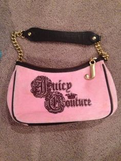 Pink And Brown Aesthetic, Pink And Brown Outfit, Y2k Pink Shoulder Bag, Juicy Couture Bag Vintage, Pink And Brown Juicy Couture Bag, Cute Juicy Couture Bags, Vintage Juicy Couture Bags, Y2k Juicy Couture Bag, Juicy Couture Handbags Pink