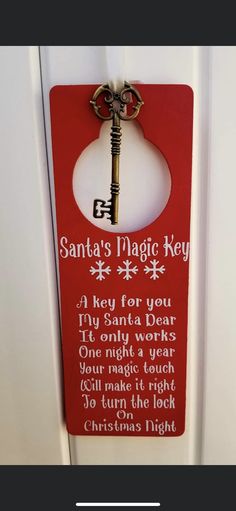 a key to santa's magic key hangs on the door