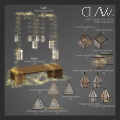 an info sheet showing the different types of lights that can be used to decorate your home