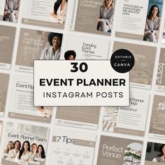 🎉 Elevate Your Event Planning Game with 30 Ready-Made Instagram Posts! 🎉 Are you an event planner looking to boost your social media presence effortlessly? This colllection of 30 Event Planner Instagram Posts is here to transform your feed and engage your audience. These expertly crafted posts offer valuable tips and hints on event planning, ensuring you always have high-quality content at your fingertips.  These templates are editable in Canva, allowing you to customize them to match your bra Event Planner Instagram Post, Wedding Planner Instagram Feed, Wedding Venue Social Media, Spa Flyer, Instagram Event, Template Social Media, Event Planning Tips, Event Program, Template Wedding