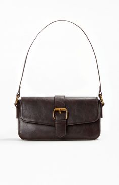 John Galt Brown Buckle Shoulder Bag | PacSun Shoulder Bag Outfit, Brown Shoulder Bag, Brown Purses, Vintage Purses, Pretty Bags, John Galt, Cute Purses, Brown Bags, Mini Shoulder Bag