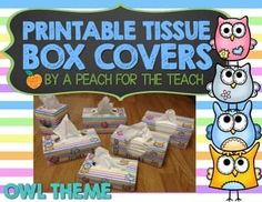 printable tissue box covers with owls on them