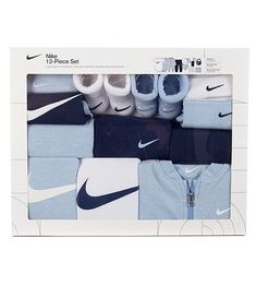 Nike Baby Newborn-6 Months Just Do It 12-Piece Layette Set | Dillard's Baby Boy Stuff, Newborn Boy Gift Ideas, Baby Boy Nike Outfits, Newborn Outfits Boy, Baby Boy Essentials, Newborn Baby Accessories, Newborn Baby Clothes Unisex, Newborn Baby Clothes Set, Gifts For Baby Boy