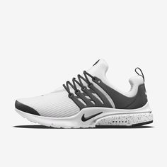 The Nike Air Presto By You Custom Shoe elevates a popular runner with modern innovation. Color the snug bootie and iconic cage, then dial up your design with speckles and color on the heel cushioning. Finish it off with a short personal message on the heel. Nike Presto, Air Presto, Nike Air Presto, Baskets Nike, Nike Shoes Air Max, Desert Boots, Nike Sneakers