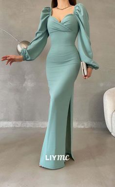 Dinner Gowns Classy, Event Dresses Classy, Satin Dresses Long Sleeve, Modest Evening Dress, Homecoming Formal Dresses, Satin Formal Dress, Modest Dresses Casual, Elegant Dresses Classy, Formal Evening Dress