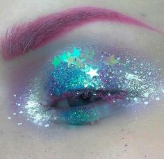 Sugarpill Sea Punk, Watercolor Wings, Fantasy Make-up, Party Make-up, Space Grunge, Festival Glitter, Fairy Makeup, Makijaż Smokey Eye, Makeup Hacks